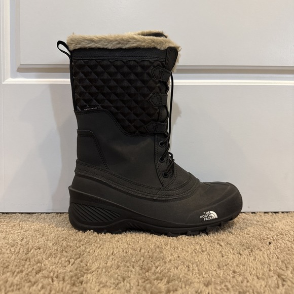 The North Face Shellista III Womens Size 4 Boots Tall Insulated Fur Lined‎ Black - Picture 1 of 9